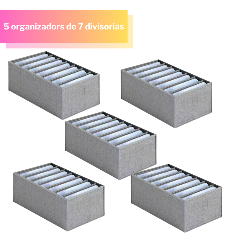 KIT 5 Organizador De Gavetas De Jeans Dobráveis/Roupas De Compartimento De Malha Economia De Espaço Em Casa