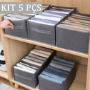 KIT 5 Organizador De Gavetas De Jeans Dobráveis/Roupas De Compartimento De Malha Economia De Espaço Em Casa